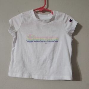 Champion white short sleeve tee size 18M baby girl sporty top